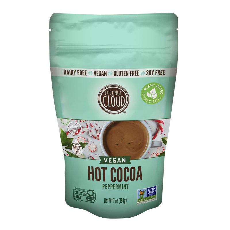 Coconut Cloud: Dairy-Free Instant Peppermint Hot Cocoa Mix | Vegan, Natural, Delicious, Creamy Chocolate (Made in Colorado from Premium Coconut Milk Powder), Peppermint Cocoa, 7 oz - Image 1